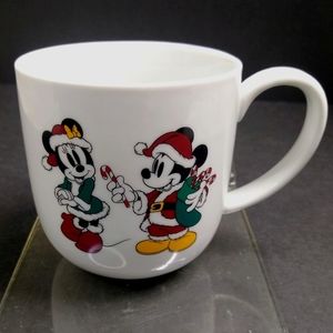 Disney Williams-Sonoma Santa Mickey&Minnie Mouse Ceramic 15oz White Coffee Mug